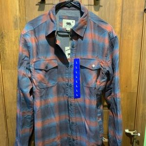 Grizzly lined flannel snap front Large